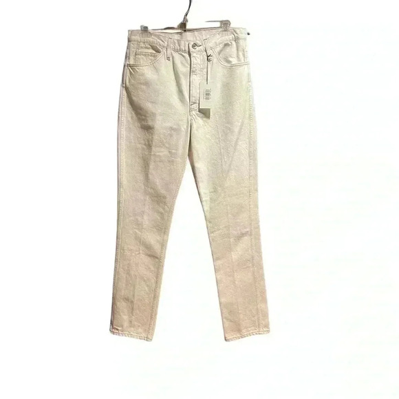 NWT FRAME Woman LE ITALIEN True Straight Cream Jeans Size 28 - Picture 9 of 16